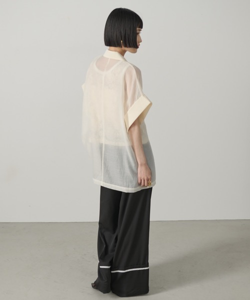 AIC.（エーアイシー）の「ターンバックパイピングワイドパンツ（その他パンツ・レディース・ブラック/チャコールグレー・FREE）」の17枚目の写真