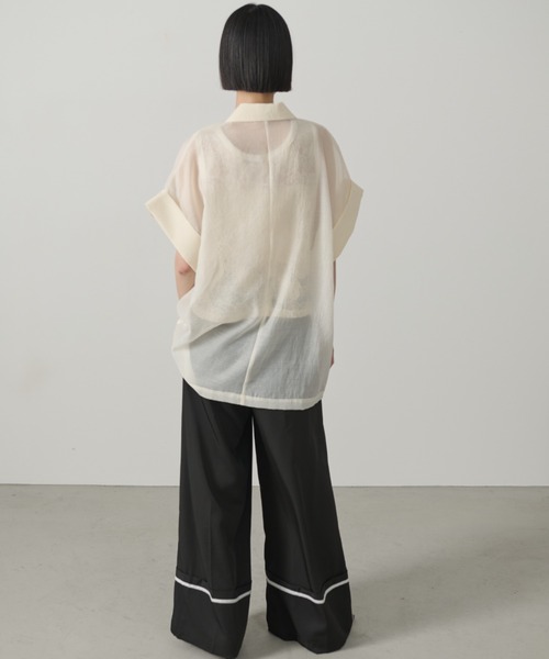 AIC.（エーアイシー）の「ターンバックパイピングワイドパンツ（その他パンツ・レディース・ブラック/チャコールグレー・FREE）」の18枚目の写真