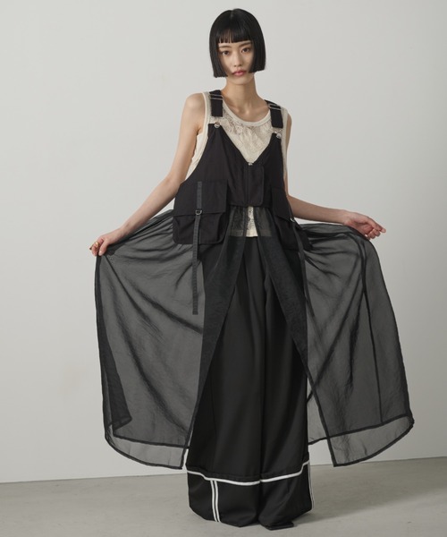 AIC.（エーアイシー）の「ターンバックパイピングワイドパンツ（その他パンツ・レディース・ブラック/チャコールグレー・FREE）」の19枚目の写真