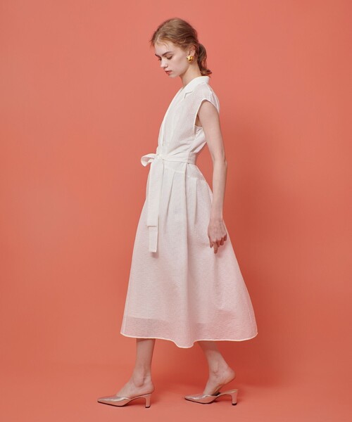 LOULOU WILLOUGHBY(ルルウィルビー)の「【LOULOU WILLOUGHBY】シアージャガードテーラーワンピース(ワンピース・レディース・ホワイト/ターコイズブルー/ブラック/ネイビー/オレンジ・1/2)」の15枚目の写真