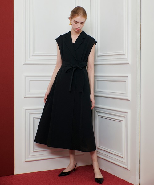 ワンピース LOULOU DRESS (ELDARA) LOULOU WILLOUGHBY】シアージャガードテーラーワンピース