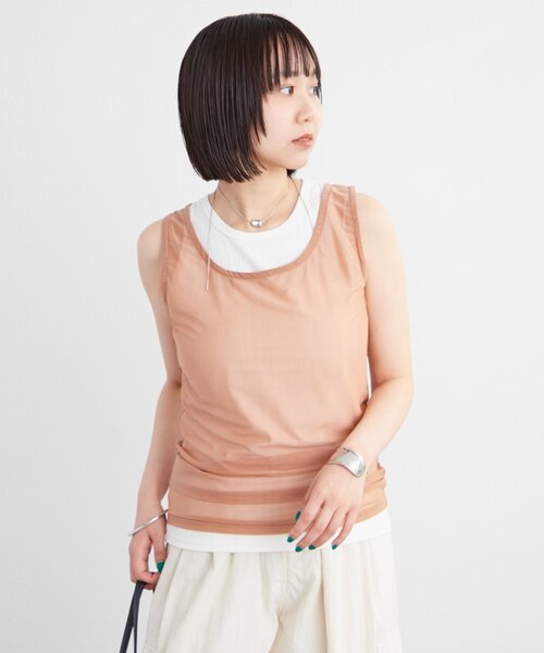 GOLDS♡ダイヤ♢バックル♡ビジュー付きキャミトップス／チュニック♡ピンクM GOLDJAPAN 大きいサイズ レディース チュニック ドルマン 長袖 A