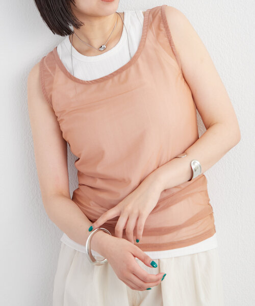 GOLDS♡ダイヤ♢バックル♡ビジュー付きキャミトップス／チュニック♡ピンクM GOLDJAPAN 大きいサイズ レディース チュニック ドルマン 長袖 A