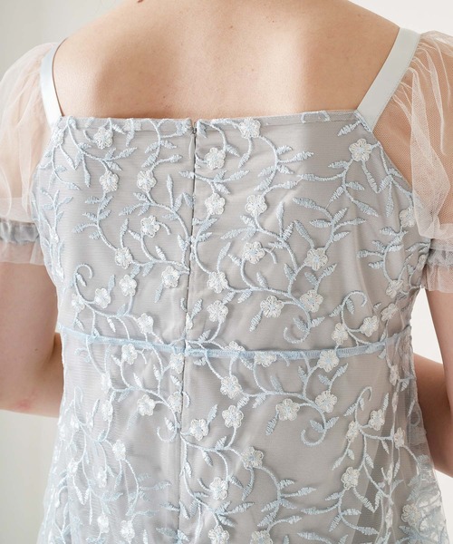 TINA:JOJUN(ティーナジョジュン)の「花柄刺繍 シアーパフスリーブワンピース TINA:JOJUN(ワンピース・レディース・ライトブルー/ピンク・M)」の18枚目の写真