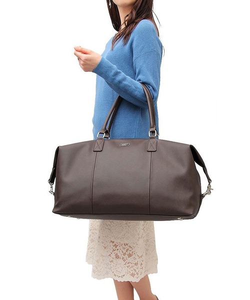 REGiSTA（レジスタ）の「REGiSTA Saffiano Boston Bag（ボストンバッグ・メンズ・ダークブラウン/ブラック・FREE）」の6枚目の写真