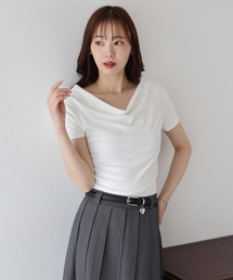 半袖ドレープネックTシャツ