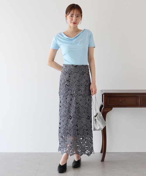 BLUEEAST(ブルーイースト)の「半袖ドレープネックTシャツ(Tシャツ/カットソー・レディース・ブラック/ホワイト/イエロー/ブルー・MEDIUM)」の14枚目の写真