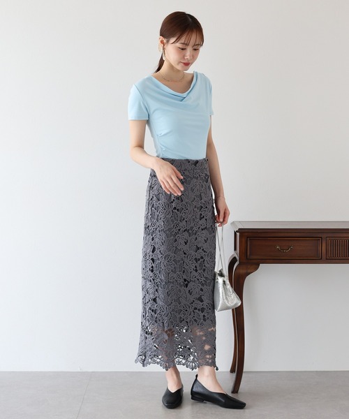 BLUEEAST(ブルーイースト)の「半袖ドレープネックTシャツ(Tシャツ/カットソー・レディース・ブラック/ホワイト/イエロー/ブルー・MEDIUM)」の13枚目の写真