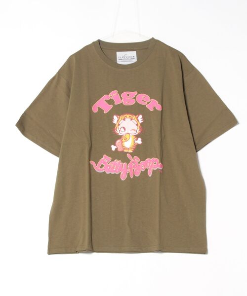 BETTY BOOP(ベティ・ブープ)の「BETTYトラバブTEE(M1)(Tシャツ/カットソー・メンズ・ブラック/パープル/イエロー/カーキ/ホワイト・X-LARGE/LARGE/MEDIUM)」の10枚目の写真