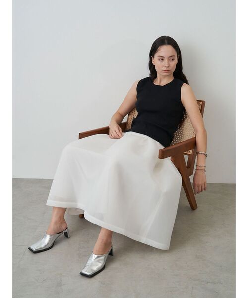 エレンディーク メッシュボンディングフレアードスカート　美品　完売品 メッシュボンディングフレア―ドスカート（スカート）｜ELENDEEK