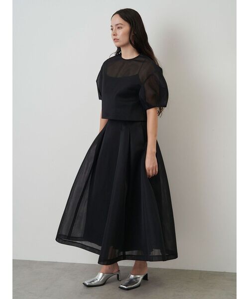 ELENDEEK(エレンディーク)の「メッシュボンディングフレア―ドスカート(スカート・レディース・オフホワイト/ベージュ/ブラック/カーキ・01/02)」の19枚目の写真