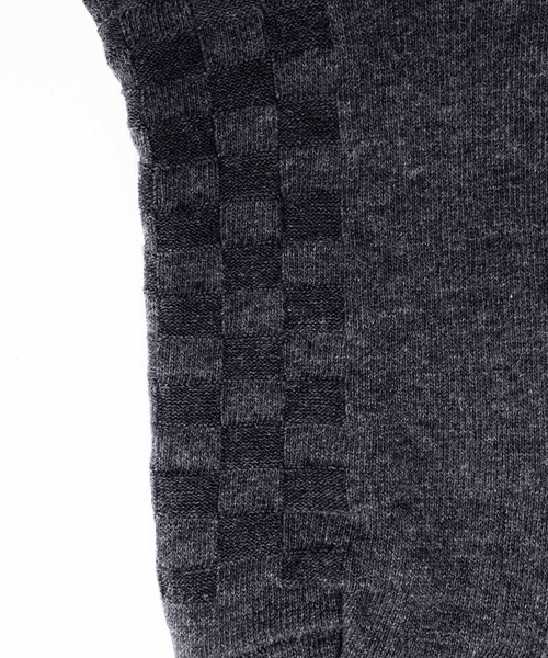NAVY（ネイビー）の「NAVY ブロックチェック柄 クルー丈ソックス（ソックス/靴下・メンズ・チャコール/ブラック・FREE）」の9枚目の写真