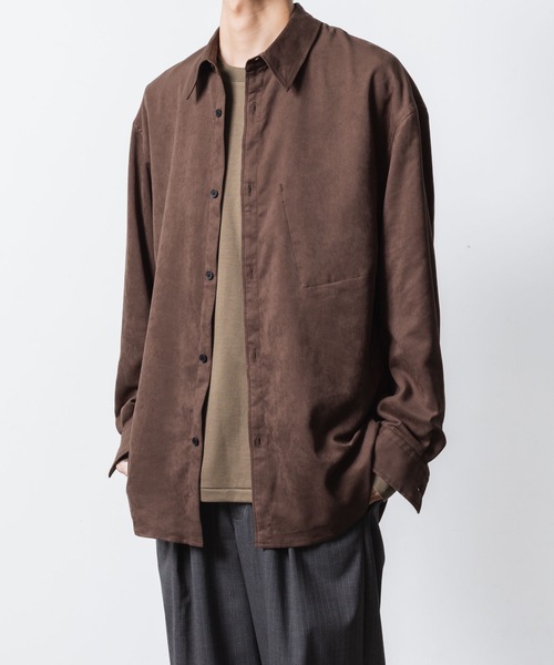 VEIN （ヴェイン）の「シンセティック スエードレザー L/S SHIRT / SYNTHETIC SUEDE LEATHER L/S SHIRT（シャツ/ブラウス・メンズ・ブラック/ブラウン・1/3/2）」の5枚目の写真