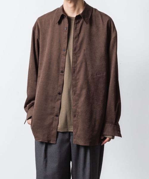 VEIN （ヴェイン）の「シンセティック スエードレザー L/S SHIRT / SYNTHETIC SUEDE LEATHER L/S SHIRT（シャツ/ブラウス・メンズ・ブラック/ブラウン・1/3/2）」の6枚目の写真