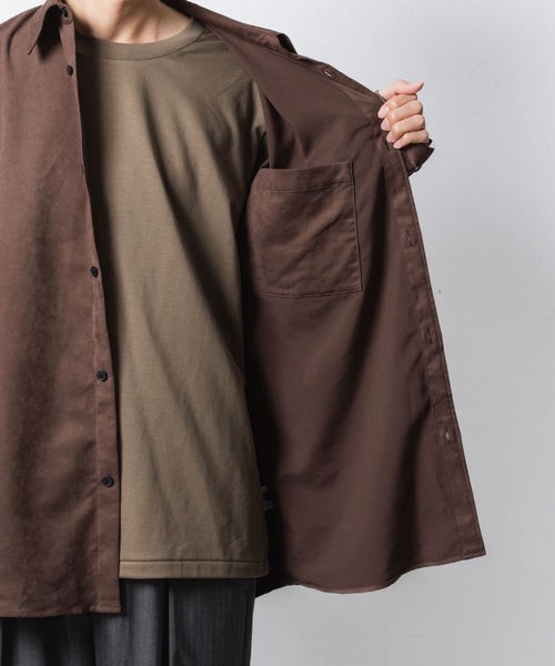 VEIN （ヴェイン）の「シンセティック スエードレザー L/S SHIRT / SYNTHETIC SUEDE LEATHER L/S SHIRT（シャツ/ブラウス・メンズ・ブラック/ブラウン・1/3/2）」の9枚目の写真
