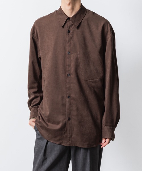 VEIN （ヴェイン）の「シンセティック スエードレザー L/S SHIRT / SYNTHETIC SUEDE LEATHER L/S SHIRT（シャツ/ブラウス・メンズ・ブラック/ブラウン・1/3/2）」の10枚目の写真