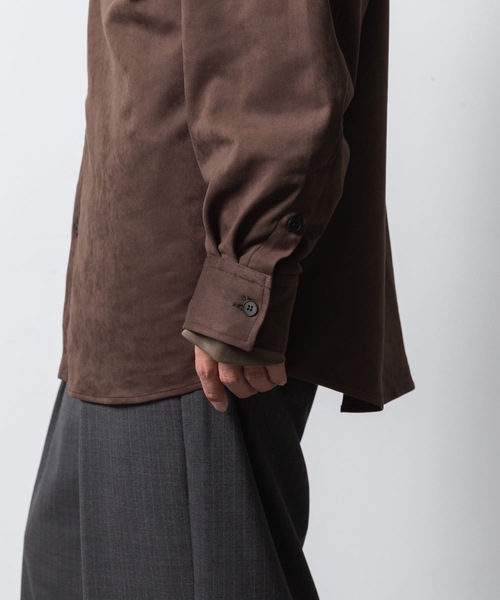 VEIN （ヴェイン）の「シンセティック スエードレザー L/S SHIRT / SYNTHETIC SUEDE LEATHER L/S SHIRT（シャツ/ブラウス・メンズ・ブラック/ブラウン・1/3/2）」の14枚目の写真