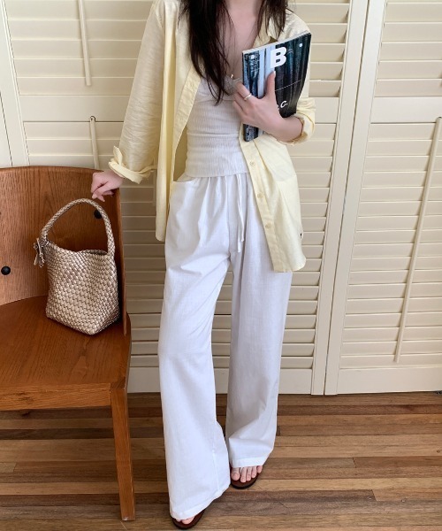 FREE STYLISTS(フリー スタイリスト)の「YUGA_YGMC Striped loose silhouette pants(その他パンツ・レディース・ブラック/ブルーグレー/ホワイト・M/L/S)」の4枚目の写真