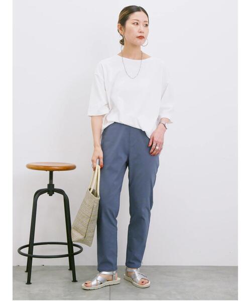 Samansa Mos2 blue(サマンサモスモスブルー)の「【接触冷感】ストレッチパンツ(その他パンツ・レディース・ブルー/ブラック/グリーン・F)」の4枚目の写真