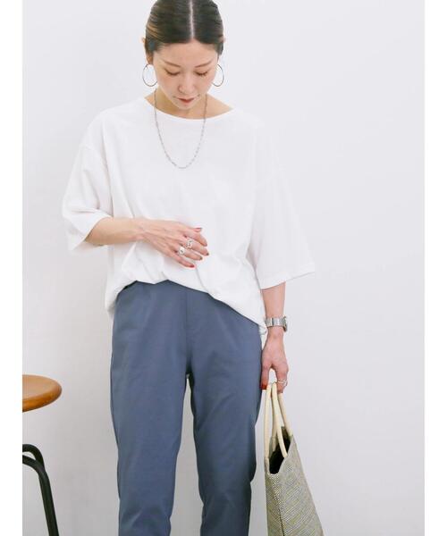 Samansa Mos2 blue(サマンサモスモスブルー)の「【接触冷感】ストレッチパンツ(その他パンツ・レディース・ブルー/ブラック/グリーン・F)」の5枚目の写真