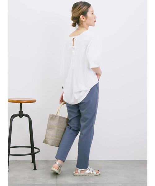 Samansa Mos2 blue(サマンサモスモスブルー)の「【接触冷感】ストレッチパンツ(その他パンツ・レディース・ブルー/ブラック/グリーン・F)」の8枚目の写真