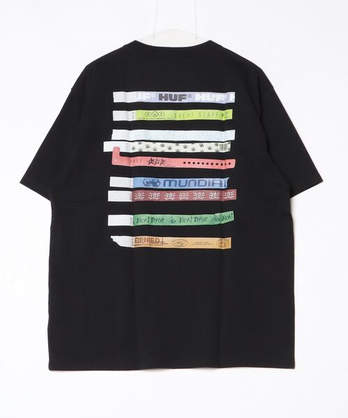 HUF ハフ　スウェット　プリントロゴ　バック・袖・胸プリント HUF ハフ スウェット メンズ PF00600 ブラック 黒 グレー ウエア