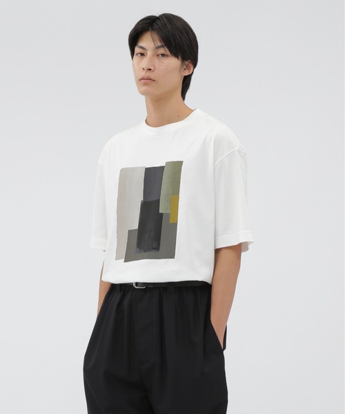 MARGARET HOWELL　カットソー　半袖　ホワイト LIGHT DENSE COTTON JERSEY（Tシャツ/カットソー）｜MARGARET