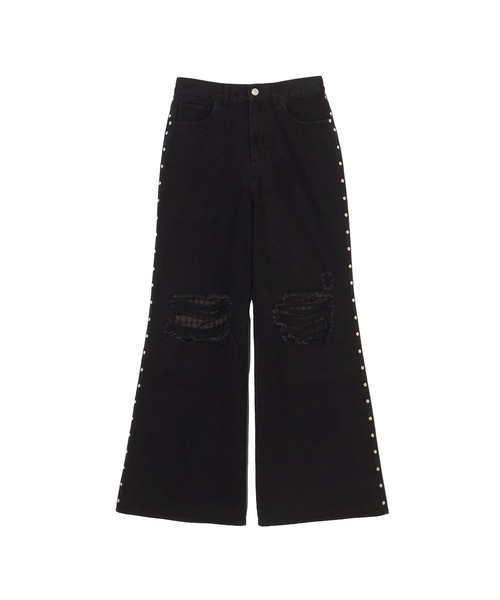 パンツ afb REPAIRED STUDDED BAGGY PANTS REPAIRED STUDDED BAGGY PANTS（デニムパンツ）｜AFB（エーエフビー