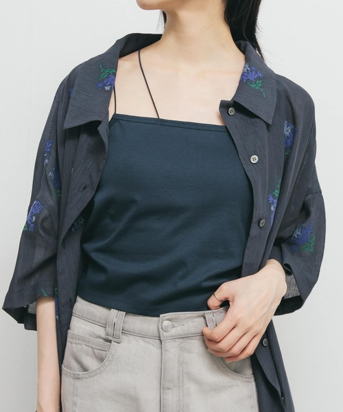 KBF（ケイビーエフ）の「アシンメトリーカップ付キャミ（キャミソール・レディース・ネイビー/ブラック/オフホワイト・ONE）」の20枚目の写真