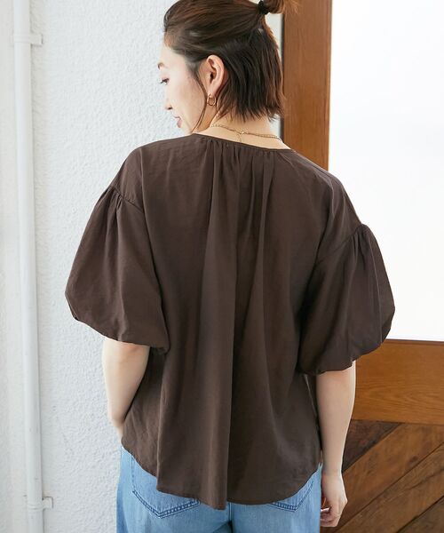 le.coeur blanc / ルクールブラン サテンノーカラーバルーンブラウス サテンノーカラーバルーンブラウス/le.coeur blanc(ルクール