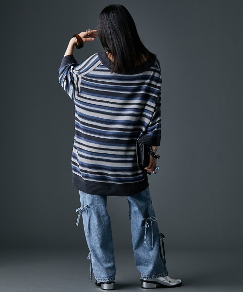 GEVS.（ジェイヴィス）の「綿100％リボンディティールデニムパンツ＜大きいサイズ有＞GEVS.（デニムパンツ・レディース・ブラック系/ブルー系・122/114/106/98/96/92/88/84/80/76/73）」の20枚目の写真