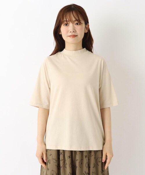 one'sterrace(ワンズテラス)の「エンザイム加工 ハイネック5分袖プルオーバー(Tシャツ/カットソー・レディース・グリーン系その他6/ブラック系8/アイボリー系8/ベージュ系9・02)」の16枚目の写真