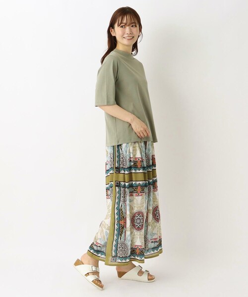 one'sterrace(ワンズテラス)の「エンザイム加工 ハイネック5分袖プルオーバー(Tシャツ/カットソー・レディース・グリーン系その他6/ブラック系8/アイボリー系8/ベージュ系9・02)」の19枚目の写真
