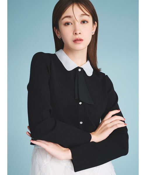 CELFORD(セルフォード)の「デタッチャブル総針カーディガン(カーディガン/ボレロ・レディース・チャコールグレー/サックスブルー/ブラック/モカ/レッド・36/38)」の8枚目の写真