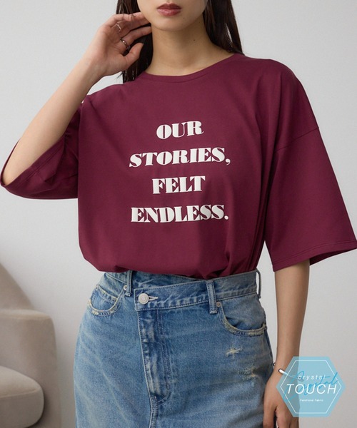 AZUL by moussy(アズールバイマウジー)の「C/TラウンドヘムTシャツ(Tシャツ/カットソー・レディース・ホワイト/マジェンタ/ブラック・FREE)」の3枚目の写真