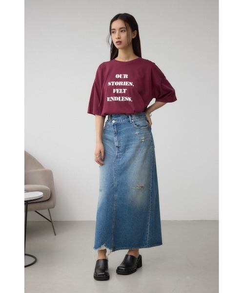 AZUL by moussy(アズールバイマウジー)の「C/TラウンドヘムTシャツ(Tシャツ/カットソー・レディース・ホワイト/マジェンタ/ブラック・FREE)」の12枚目の写真