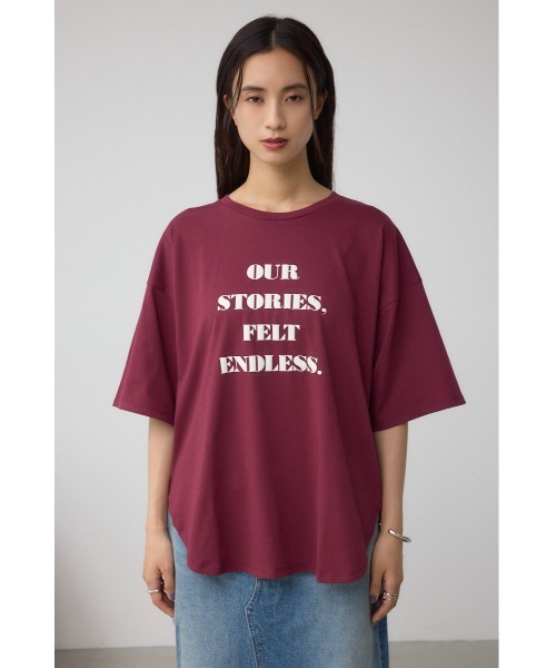 AZUL by moussy(アズールバイマウジー)の「C/TラウンドヘムTシャツ(Tシャツ/カットソー・レディース・ホワイト/マジェンタ/ブラック・FREE)」の13枚目の写真