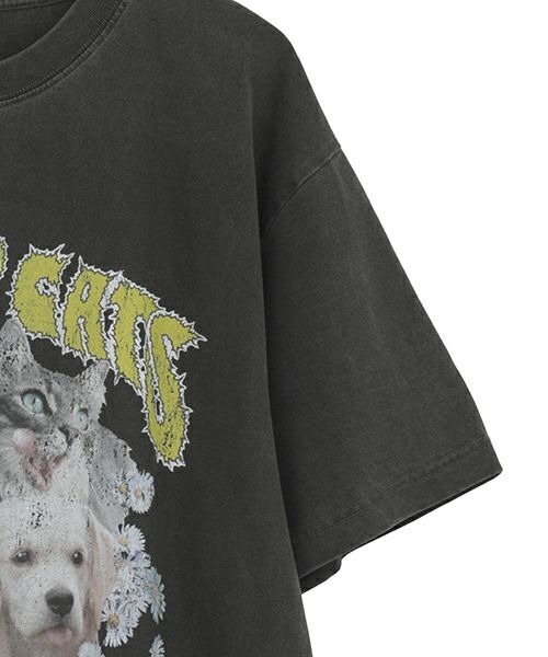 Candy Stripper（キャンディストリッパー）の「DOGS N' CATS ROCK Tシャツ（Tシャツ/カットソー・レディース・ライトブルー/オフホワイト/ブラック・FREE）」の6枚目の写真