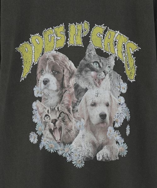 Candy Stripper（キャンディストリッパー）の「DOGS N' CATS ROCK Tシャツ（Tシャツ/カットソー・レディース・ライトブルー/オフホワイト/ブラック・FREE）」の8枚目の写真