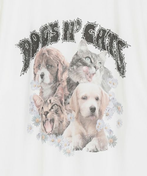 Candy Stripper（キャンディストリッパー）の「DOGS N' CATS ROCK Tシャツ（Tシャツ/カットソー・レディース・ライトブルー/オフホワイト/ブラック・FREE）」の9枚目の写真