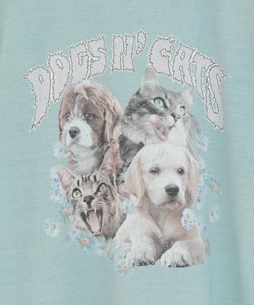 Candy Stripper（キャンディストリッパー）の「DOGS N' CATS ROCK Tシャツ（Tシャツ/カットソー・レディース・ライトブルー/オフホワイト/ブラック・FREE）」の10枚目の写真