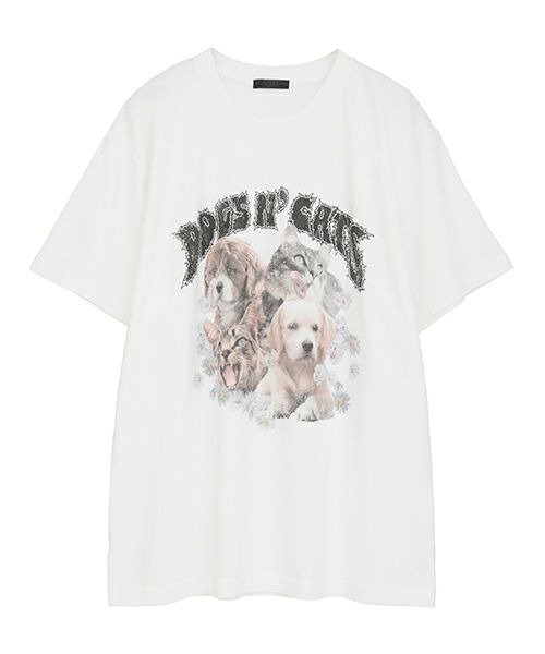 Candy Stripper（キャンディストリッパー）の「DOGS N' CATS ROCK Tシャツ（Tシャツ/カットソー・レディース・ライトブルー/オフホワイト/ブラック・FREE）」の20枚目の写真