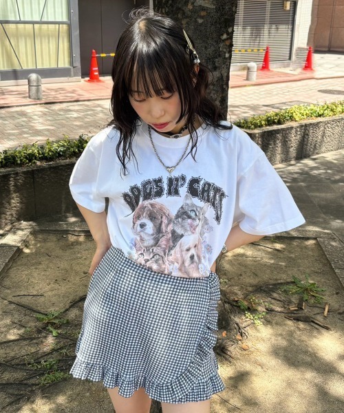 Candy Stripper（キャンディストリッパー）の「DOGS N' CATS ROCK Tシャツ（Tシャツ/カットソー・レディース・ライトブルー/オフホワイト/ブラック・FREE）」の15枚目の写真