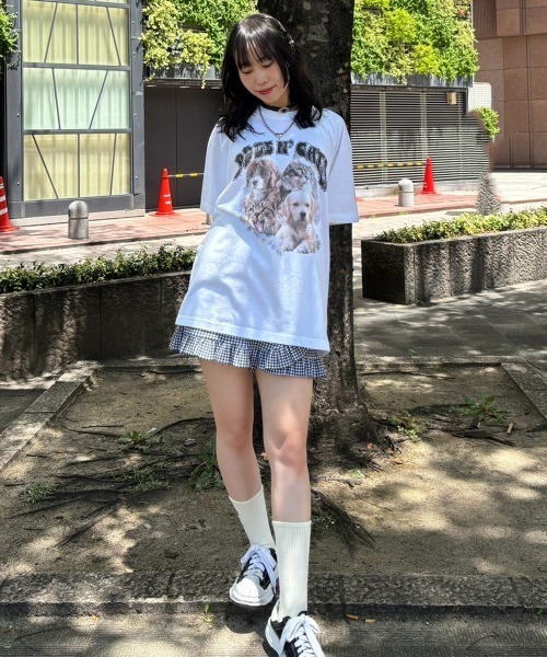 Candy Stripper（キャンディストリッパー）の「DOGS N' CATS ROCK Tシャツ（Tシャツ/カットソー・レディース・ライトブルー/オフホワイト/ブラック・FREE）」の13枚目の写真
