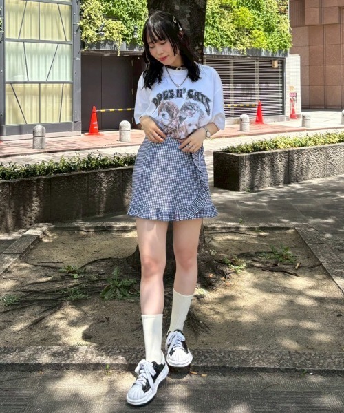 Candy Stripper（キャンディストリッパー）の「DOGS N' CATS ROCK Tシャツ（Tシャツ/カットソー・レディース・ライトブルー/オフホワイト/ブラック・FREE）」の16枚目の写真