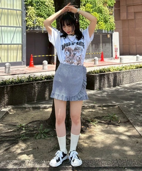Candy Stripper（キャンディストリッパー）の「DOGS N' CATS ROCK Tシャツ（Tシャツ/カットソー・レディース・ライトブルー/オフホワイト/ブラック・FREE）」の17枚目の写真