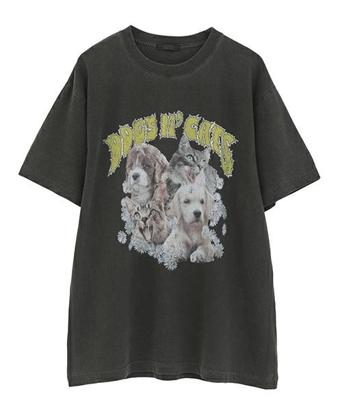 Candy Stripper（キャンディストリッパー）の「DOGS N' CATS ROCK Tシャツ（Tシャツ/カットソー・レディース・ライトブルー/オフホワイト/ブラック・FREE）」の21枚目の写真