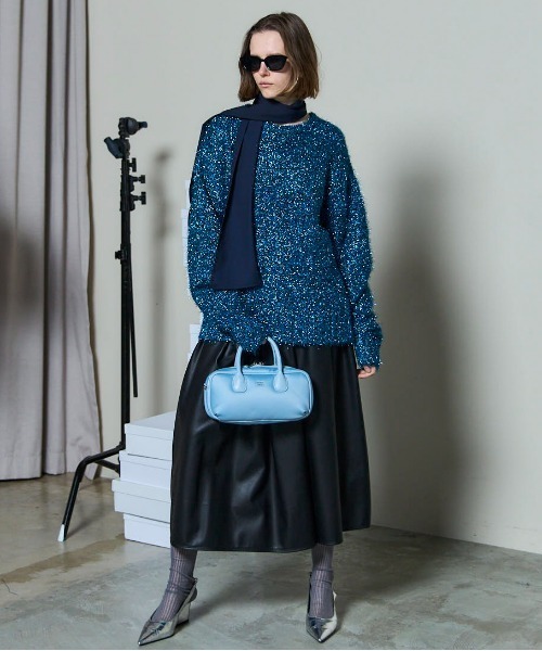 MAISON SPECIAL（メゾンスペシャル）の「Sparkling Knit Pullover/キラキラニットプルオーバー（ニット/セーター・レディース・ブルー/ピンク/ブラウン・FREE）」の5枚目の写真