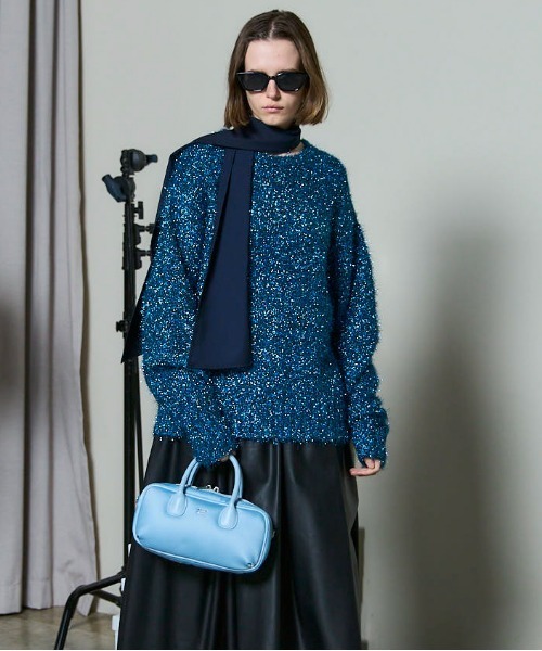 MAISON SPECIAL（メゾンスペシャル）の「Sparkling Knit Pullover/キラキラニットプルオーバー（ニット/セーター・レディース・ブルー/ピンク/ブラウン・FREE）」の7枚目の写真