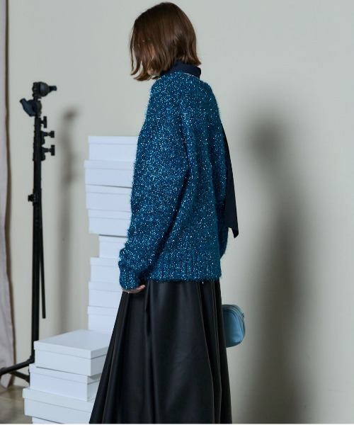 MAISON SPECIAL（メゾンスペシャル）の「Sparkling Knit Pullover/キラキラニットプルオーバー（ニット/セーター・レディース・ブルー/ピンク/ブラウン・FREE）」の8枚目の写真